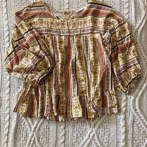 Ces Femme Multicolor Boho Blouse